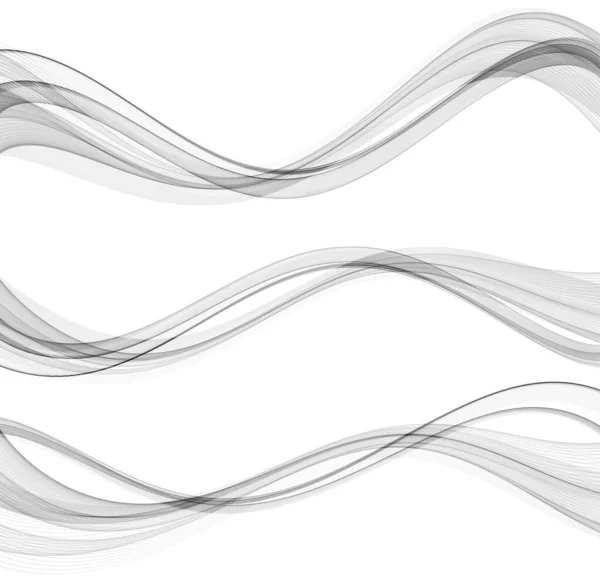 Linee d'onda fluide astratte vettoriali isolate su sfondo bianco. Elemento di design per tecnologia, scienza, concetto moderno. — Vettoriale Stock