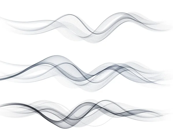 Vector abstract flowing wave lines isolated on white background. Design element for technology, science, modern concept. — Stock Vector