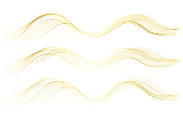 矢量抽象的五彩缤纷的金波线孤立在白色的背景上.婚礼邀请函、贺卡的设计元素 — 图库矢量图片