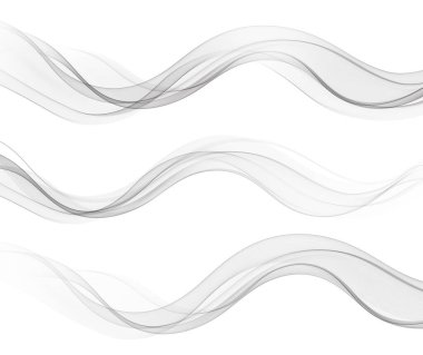 Beyaz arkaplanda izole edilmiş vektör soyut akış dalga çizgileri. Teknoloji, bilim ve modern konsept için tasarım öğesi.
