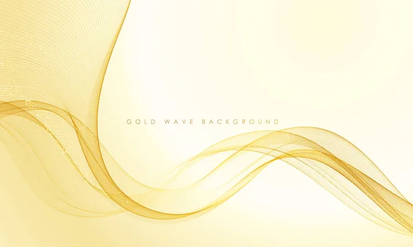 Vektor abstrakt färgglada flödande guld våg linjer isolerade på vit bakgrund. Design element för bröllopsinbjudan, gratulationskort — Stock vektor