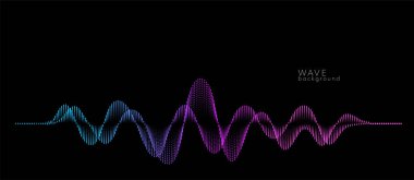 Soyut dalga noktaları olan vektör arkaplanı