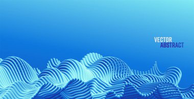 Soyut büyük veri sıçramalı vektör arkaplanı 3D noktalar. Modern bilim bayrağı