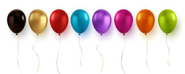 Vector glossy realistic gold baloon on transparent background