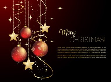 Neşeli Noel kartı ile kırmızı biblo