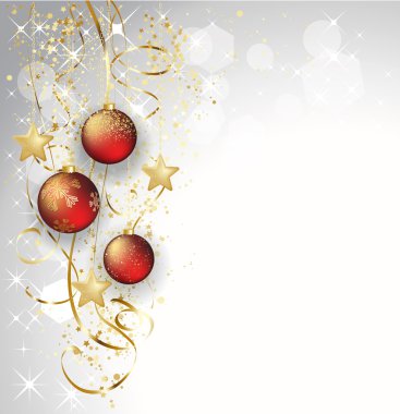 Neşeli Noel kartı ile kırmızı biblo