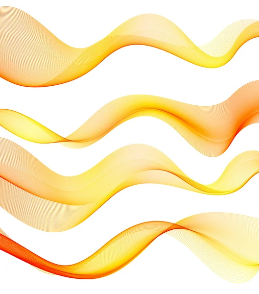 Set of orange transparent smoke wave — Stock Vector