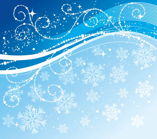 Christmas blue background with snowflakes — Stock Vector