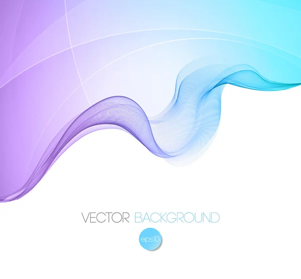 Abstract blue transparent wave background — Stock Vector