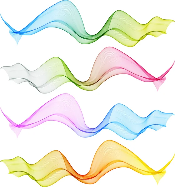 Set of color transparent smoke wave — 图库矢量图片