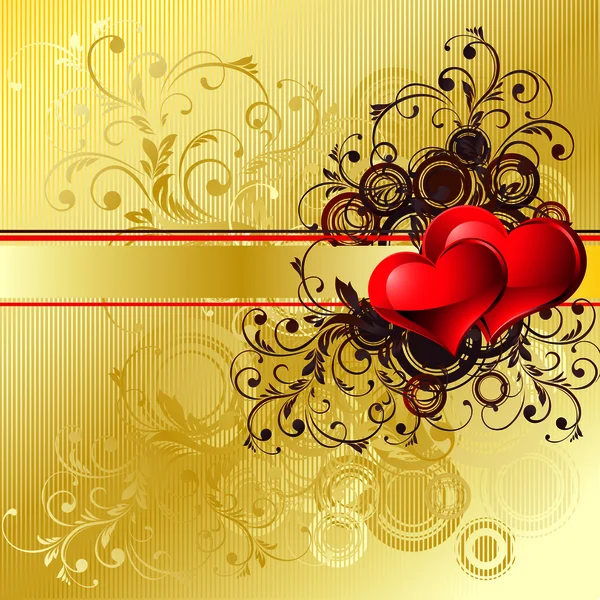 Gold valentines background — Stock Vector