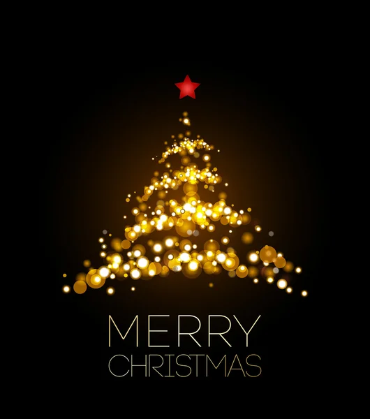 Siyah poster parlak Noel ağacı