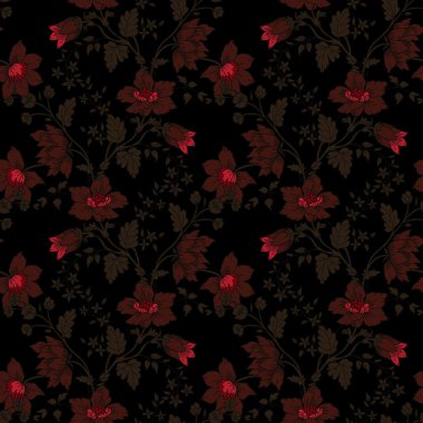 Retro çiçek sorunsuz arka plan