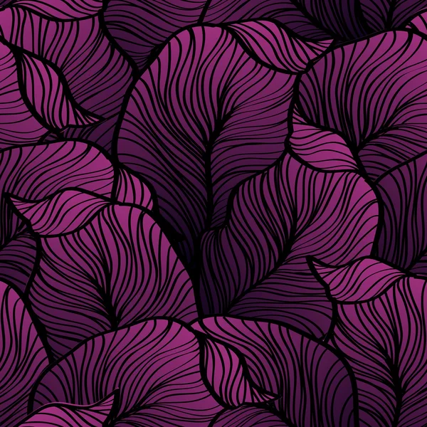 Modèle sans couture rétro avec des feuilles abstraites doodle — Image vectorielle