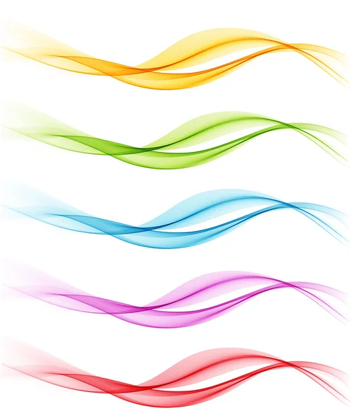 Set of color Abstract smoky waves. — Stock Vector