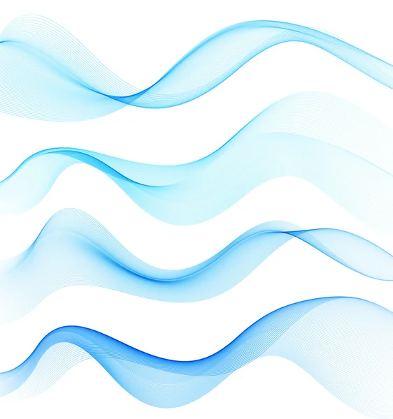 Ensemble de lignes courbes abstraites de fumée — Image vectorielle