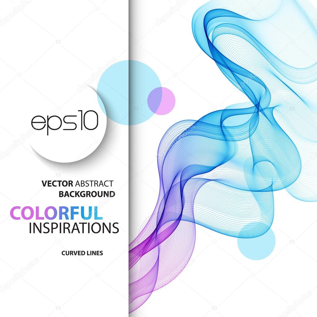 Abstract smoky waves  background. Template brochure design