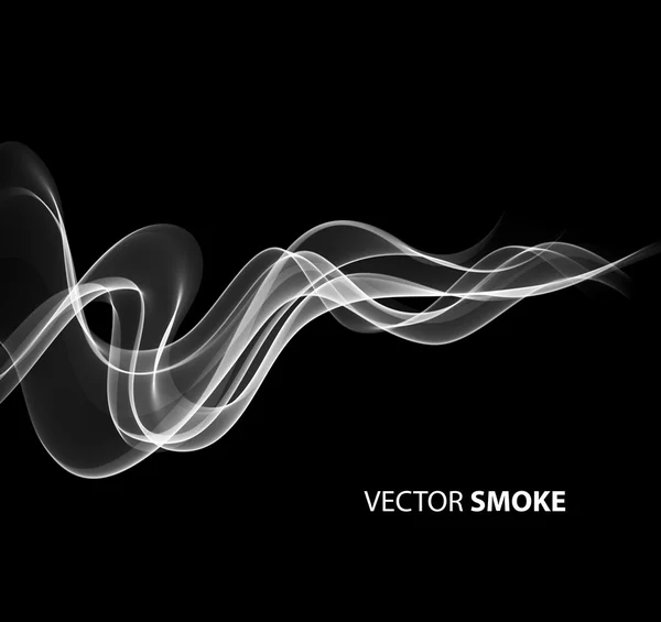 Vector realista humo sobre fondo negro — Archivo Imágenes Vectoriales