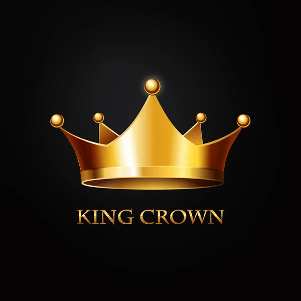 Золотая корона на черном — стоковый вектор
