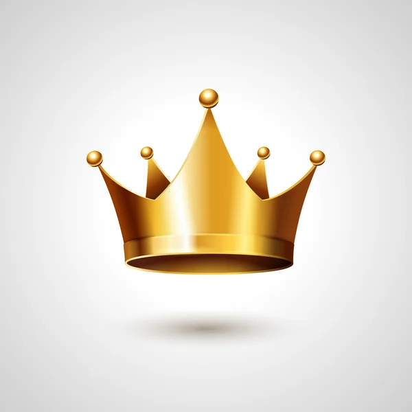 Золотая корона на белом фоне — стоковый вектор