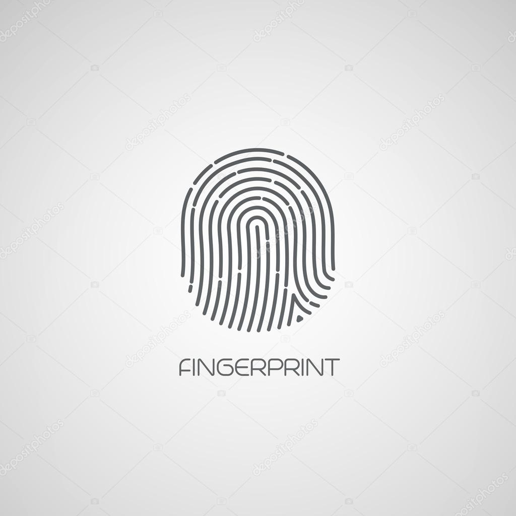 Fingerprint identification icon. Vector illustration