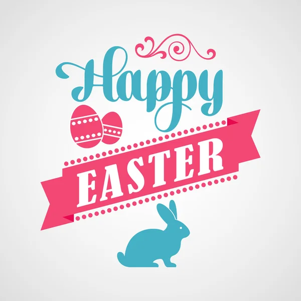 Happy Easter Typographical Background — Stock Vector