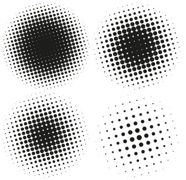 Soyut yarım ton tasarım ögeleri kümesi