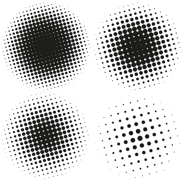 Set of Abstract Halftone Design Elements — Stock Vector