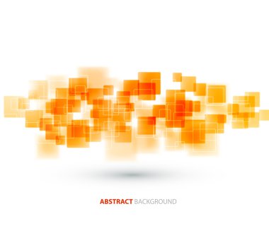 Turuncu parlak teknik arka plan kareler. Vektör