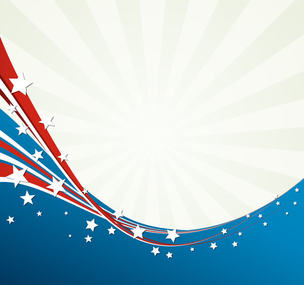 American Flag, Vector patriotic background Stock Illustration