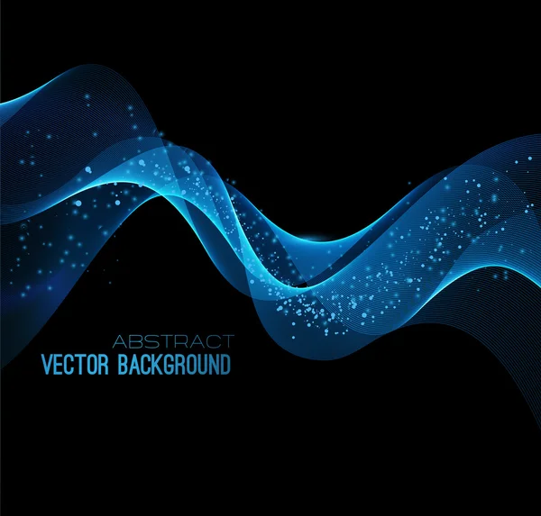 Vektorové ilustrace abstraktní pozadí modré rozmazané magické světlo neon zakřivené čáry — Stockový vektor