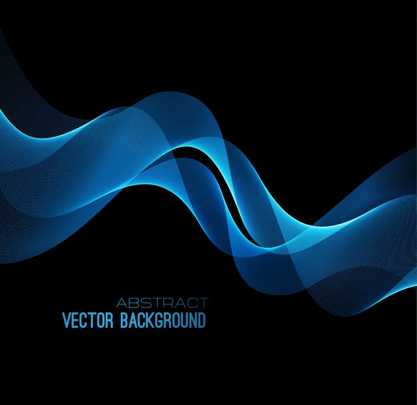 Vetor ilustração abstrato fundo azul borrado magia néon luz curvas linhas — Vetor de Stock
