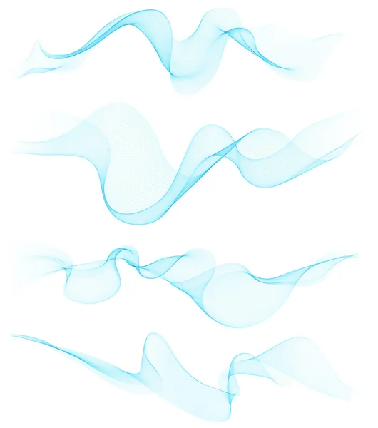 Conjunto de líneas suaves transparentes en blanco . — Vector de stock