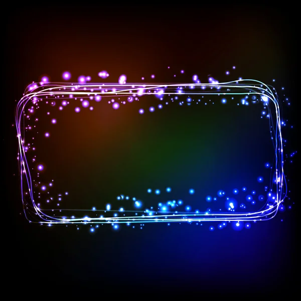 Abstract dark background with color light frame — Stock Vector