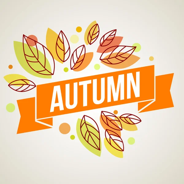 Fondo de otoño con hojas. — Vector de stock