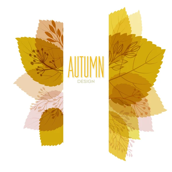 Fondo de otoño con hojas. — Vector de stock