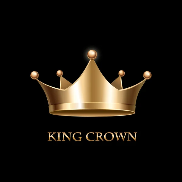 Gold Crown  on black — Stock Vector