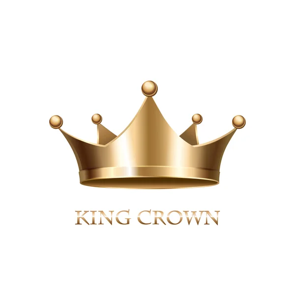 Gold Crown  Isolated On White Background — Stock Vector