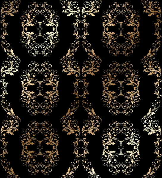 Patrón de damasco sin costura vintage abstracto — Vector de stock