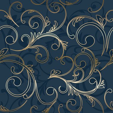 Abstract vintage seamless damask pattern clipart