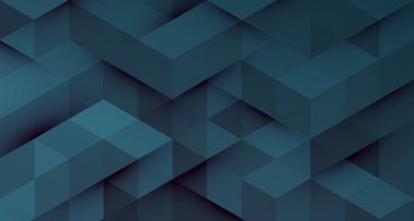 Dark Blue geometric abstract background. Triangles and Cubes Pattern. Modern Graphic Design BG for banner, flyer, card, cover, or brochure