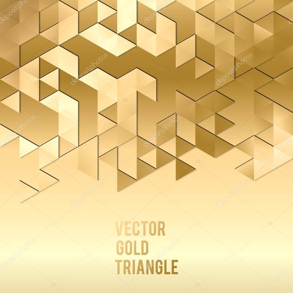 banner design abstract template background with gold triangle