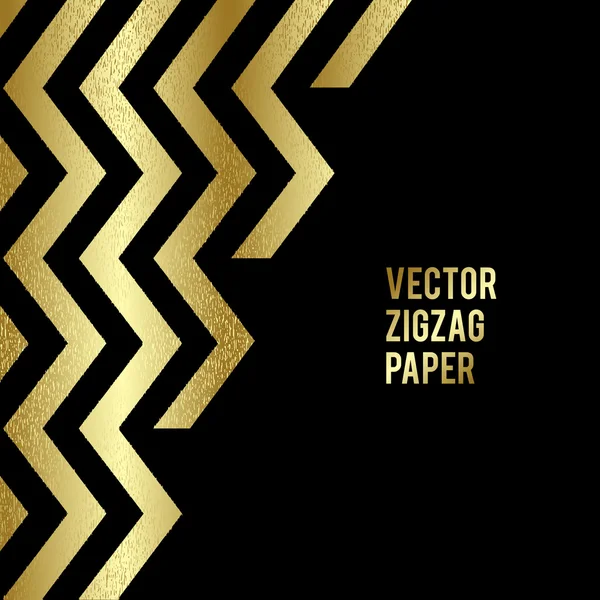 Banner design. Abstract template background with gold zigzag shapes. — Stock Vector