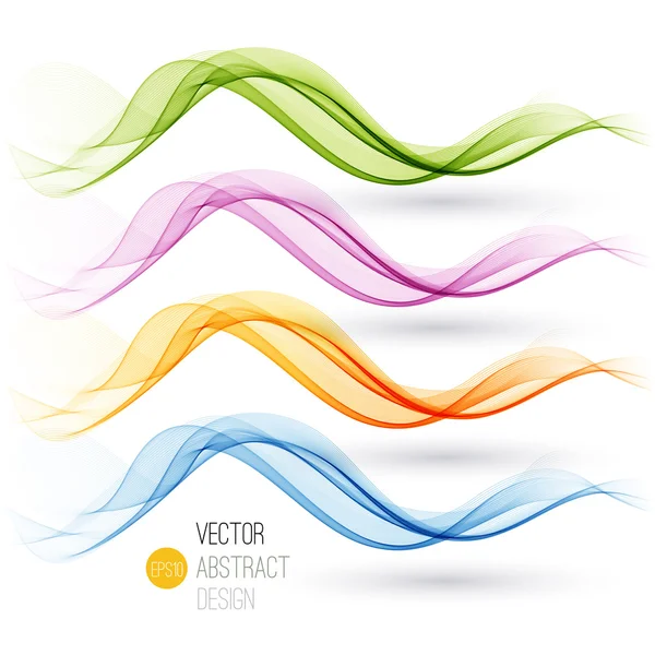 Conjunto de ondas abstractas. Ilustración vectorial — Vector de stock