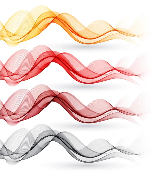 Set of abstract waves. Vector illustration — Stock Vector