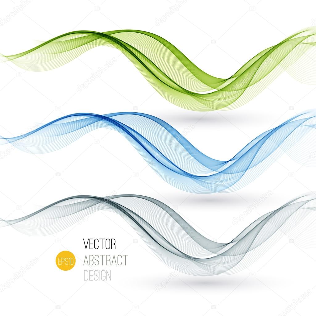 Set of abstract waves. Vector illustration