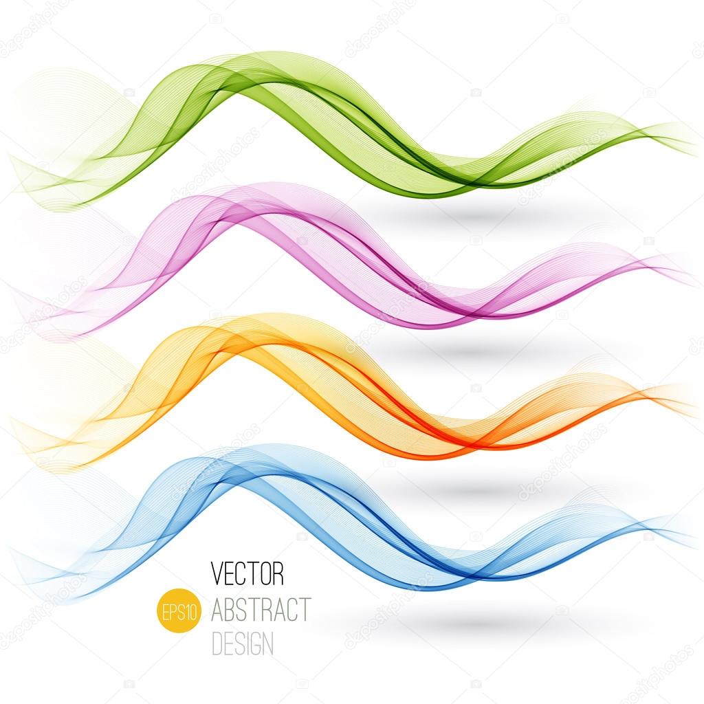 Set of abstract waves. Vector illustration