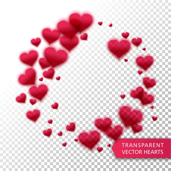 Confeti cayendo de corazones rojos — Vector de stock