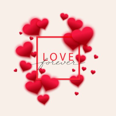 konfeti kırmızı kalpler düşüyor