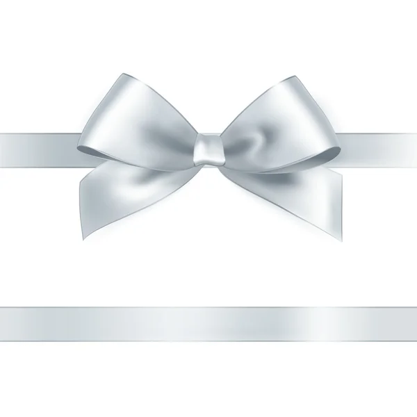 Shiny white satin ribbon — Stock Vector